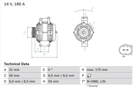 Генератор BOSCH 0 986 048 450