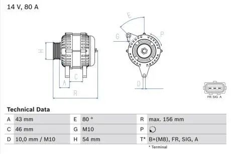Генератор BOSCH 0 986 049 151