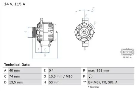 Генератор BOSCH 0 986 049 460
