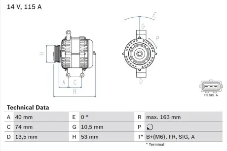 Генератор BOSCH 0 986 049 520
