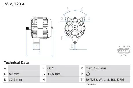 Генератор BOSCH 0 986 049 820