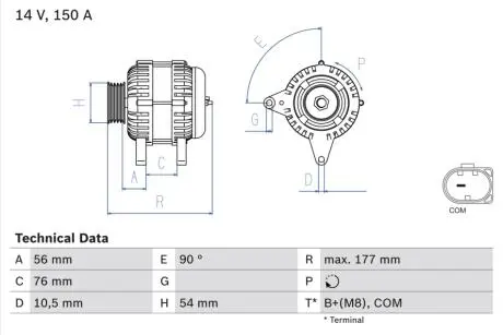 Генератор BOSCH 0 986 080 580