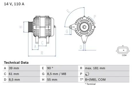 Генератор BOSCH 0 986 080 800