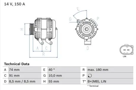 Генератор BOSCH 0 986 080 810