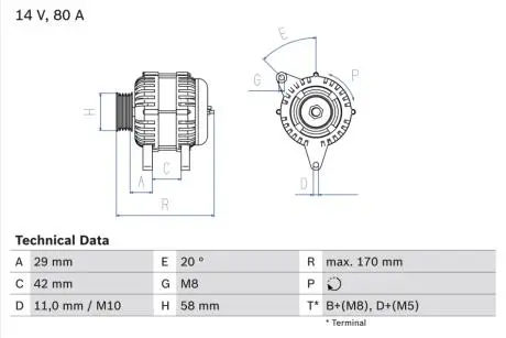Генератор BOSCH 0 986 081 000