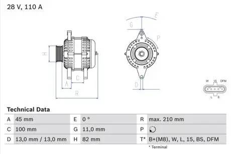 Генератор BOSCH 0 986 081 870
