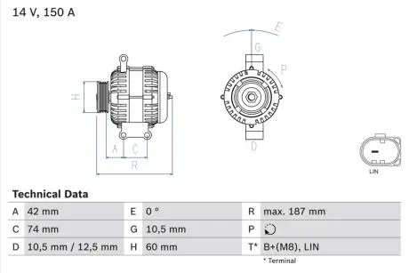 Генератор BOSCH 0 986 082 330