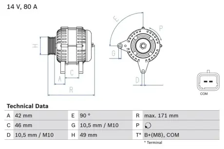 Генератор BOSCH 0 986 082 740