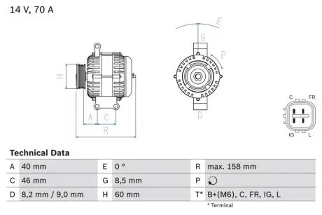 Генератор BOSCH 0 986 082 800