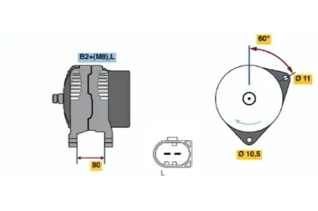 Генератор BOSCH 0 124 525 064 (фото 1)