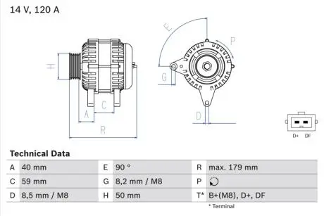 Генератор BOSCH 0 986 041 300