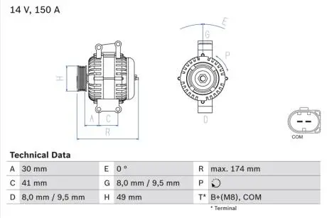 Генератор BOSCH 0 986 046 270
