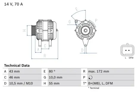 Генератор BOSCH 0 986 049 370