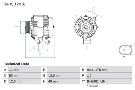 Генератор BOSCH 0 986 082 220
