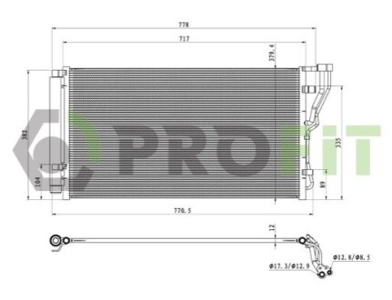 Конденсер кондиціонера PROFIT 1770-0147 (фото 1)