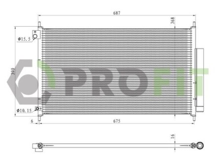 Конденсер кондиціонера PROFIT 1770-0204