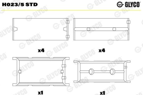 Вкладиши Glyco H023/5 STD