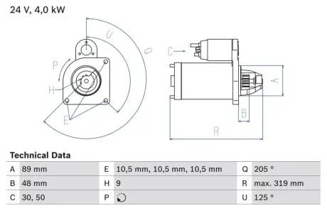 Стартер BOSCH 0 986 017 240