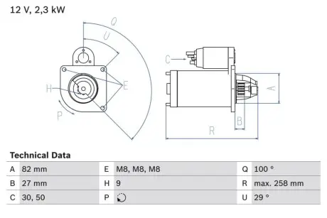 Стартер BOSCH 0 986 018 950
