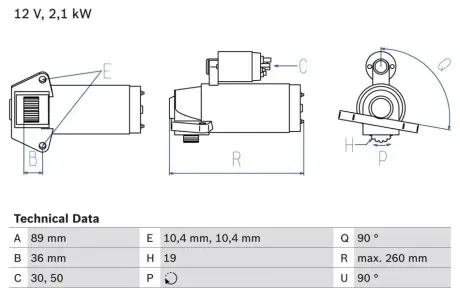 Стартер BOSCH 0 986 021 351