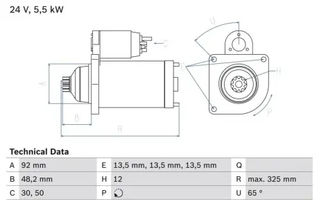 Стартер BOSCH 0 986 021 480