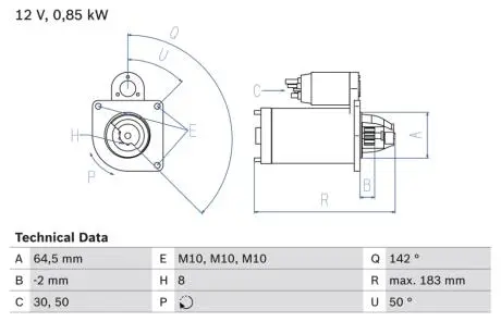Стартер BOSCH 0 986 022 810