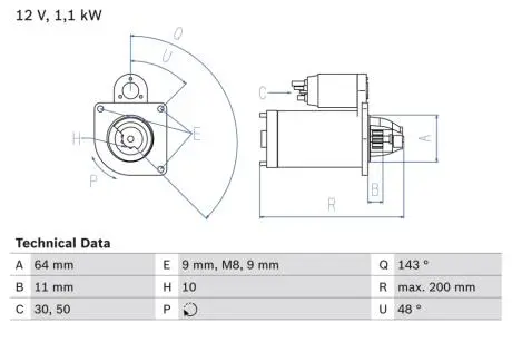 Стартер BOSCH 0 986 024 020