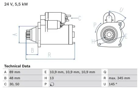 Стартер BOSCH 0 986 024 670