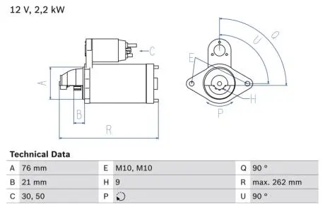 Стартер BOSCH 0 986 022 710