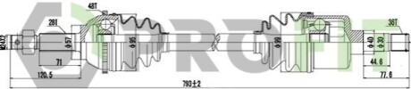 Полуось PROFIT 2730-3011