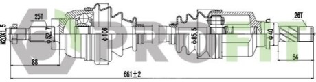 Полуось PROFIT 2730-0905