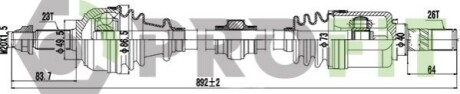 Полуось PROFIT 2730-3066