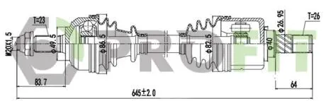 Піввісь PROFIT 2730-3068