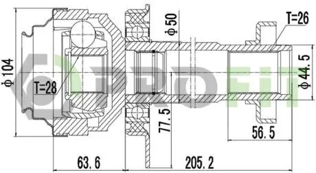 ШРКШ зі змазкою в комплекті PROFIT 2810-2041