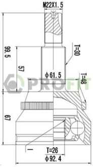 ШРКШ зовн. передн. +ABS Toyota Camry 06 PROFIT 2710-3019