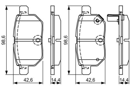 Гальмівні колод. задн. Toyota Yaris, IQ, AURIS 07 - BOSCH 0986495286