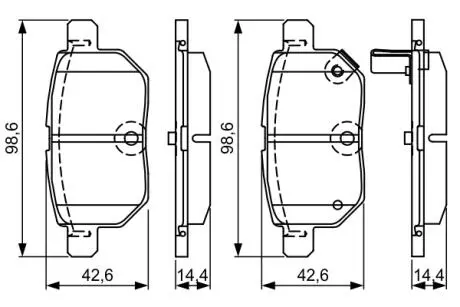Гальмівні колод. задн. Toyota Yaris, IQ, AURIS 07 - BOSCH 0986495286 (фото 1)