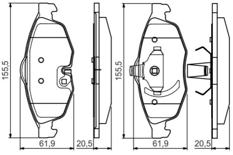 CHRYSLER гальмівні колодки Sebring 2,0-2,7 -07 BOSCH 0986495161 (фото 1)