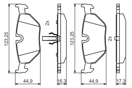 Гальмівні колодки задн. BMW E36/46, E85 BOSCH 0986495470 (фото 1)