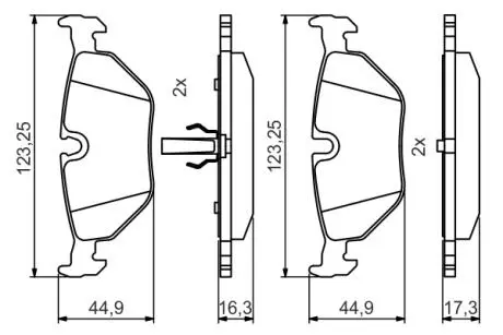 Гальмівні колодки задн. BMW E36/46, E85 BOSCH 0986495470 (фото 1)