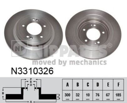 Гальмiвнi диски NIPPARTS N3310326 (фото 1)