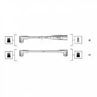 Комплект высоковольтных проводов QUATTRO 2.2(MC/KW) 85-90 5 CIL. PASSAT 2,5 89- [] MAGNETI MARELLI 941055110535