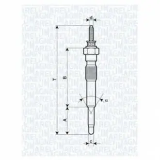 Свічка розжарювання TOYOTA LAND CRUISER 3.0TD, PICNIC [062900068304] MAGNETI MARELLI UC51A