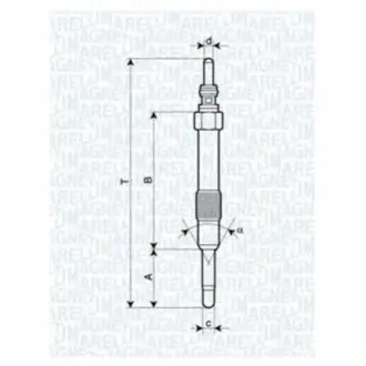 Свічка розжарювання Bravo,Doblo,Alfa Romeo JTD ENGINS [062900014304] MAGNETI MARELLI UC19A