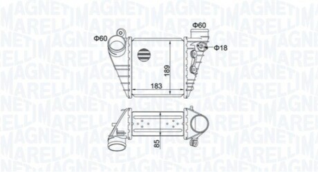 Інтеркулер Audi A3,Golf,Skoda Octavia 1.8T/1.9TDI 96- MAGNETI MARELLI MST483