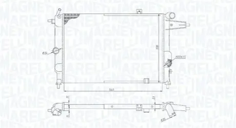 OPEL радіатор Vectra A 1.7/1.8SI 88- MAGNETI MARELLI BM1898