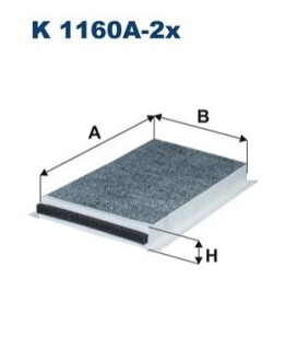 BMW фільтр повітр. салону вугілля 5-serie E60/E61 6-serie E63/E64 (170*31*322) FILTRON K1160A2X (фото 1)
