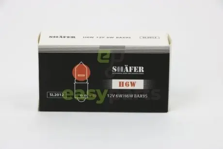 Лампа 12V H6W 6W BAX9s SHAFER SL2012