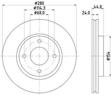Фото диск гальмівний передній Nissan Tiida 1.5, 1.6, 1.8 (07-) NISSHINBO ND2036K Диск гальмівний передній Nissan Tiida 1.5, 1.6, 1.8 (07-) NISSHINBO ND2036K