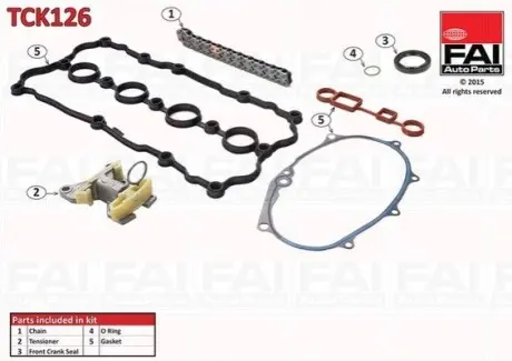 К-кт цепи ГРМ (полный) Skoda Octavia 2.0FSI 04-/VW Passat 05-/Jetta 05- FAI TCK126